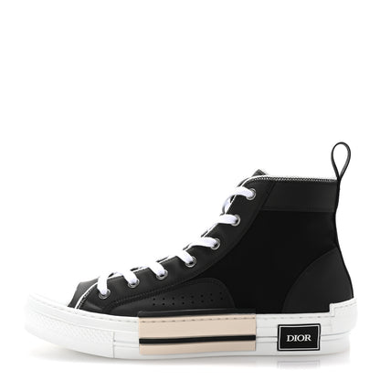 Christian Dior Nylon Calfskin Mens B23 High Top Sneakers 42 Black 1 of 10