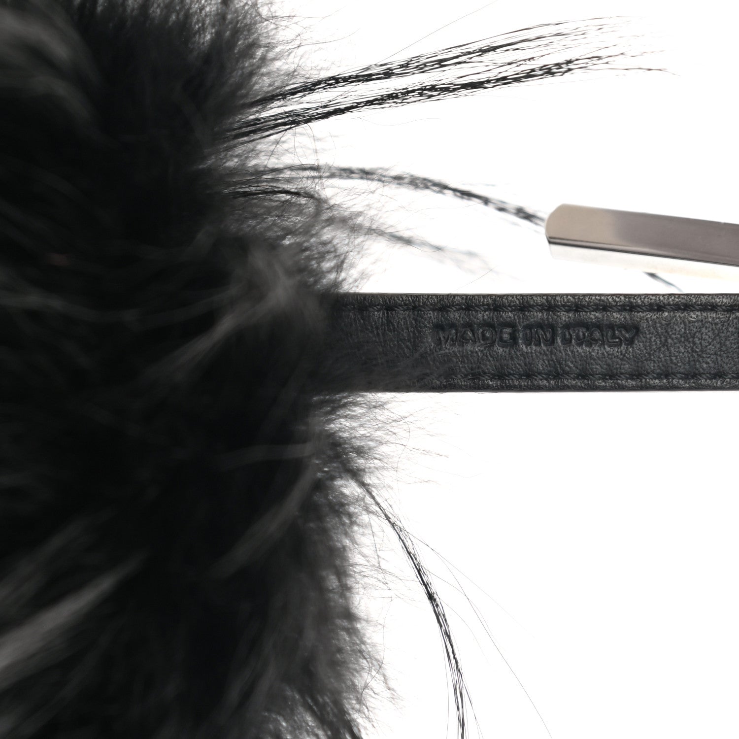 Fendi Fox Fur Shearling Crystal Pinky Punky Monster Bag Bug Charm Black Bubblegum 4 of 5