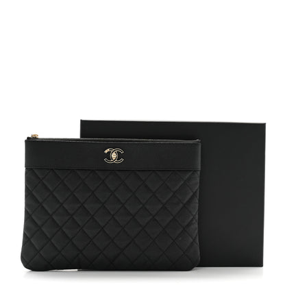 Chanel Caviar Quilted Mademoiselle Vintage Large Zip Pouch Black 9 of 9