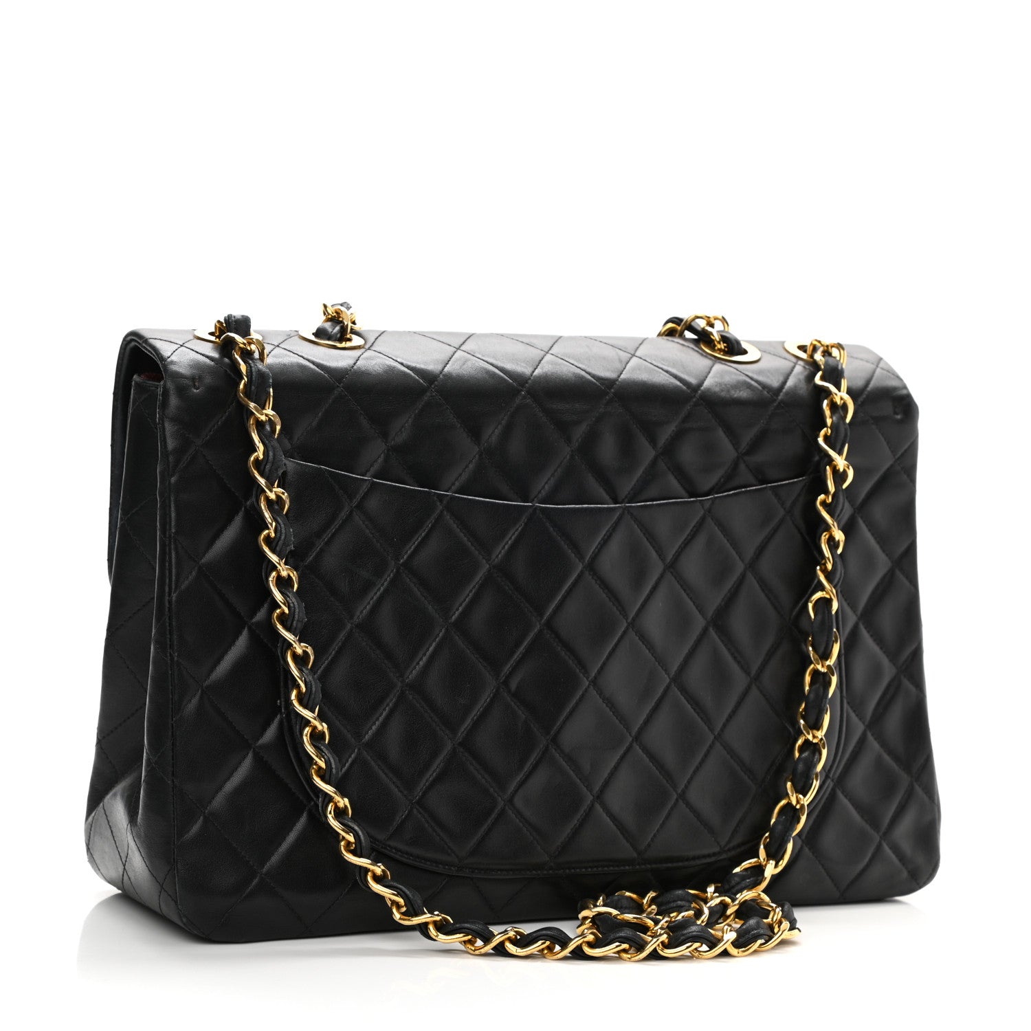 Chanel Lambskin Quilted XL Jumbo Single Flap Black 3 of 14