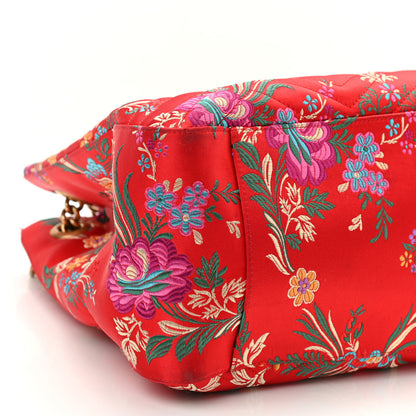 Gucci Jacquard Matelasse Floral Medium GG Marmont Tote Bag Red 9 of 11
