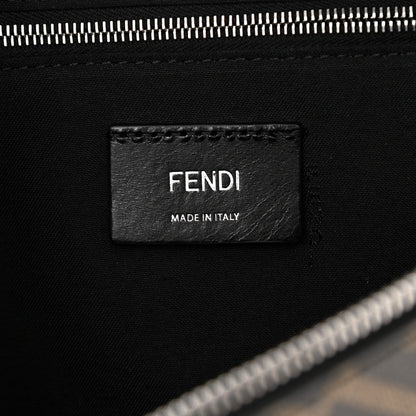 Fendi Glazed Fabric Vitello Liberty FF 1974 Diagonal Belt Bag Tobacco Rosso Black 10 of 15