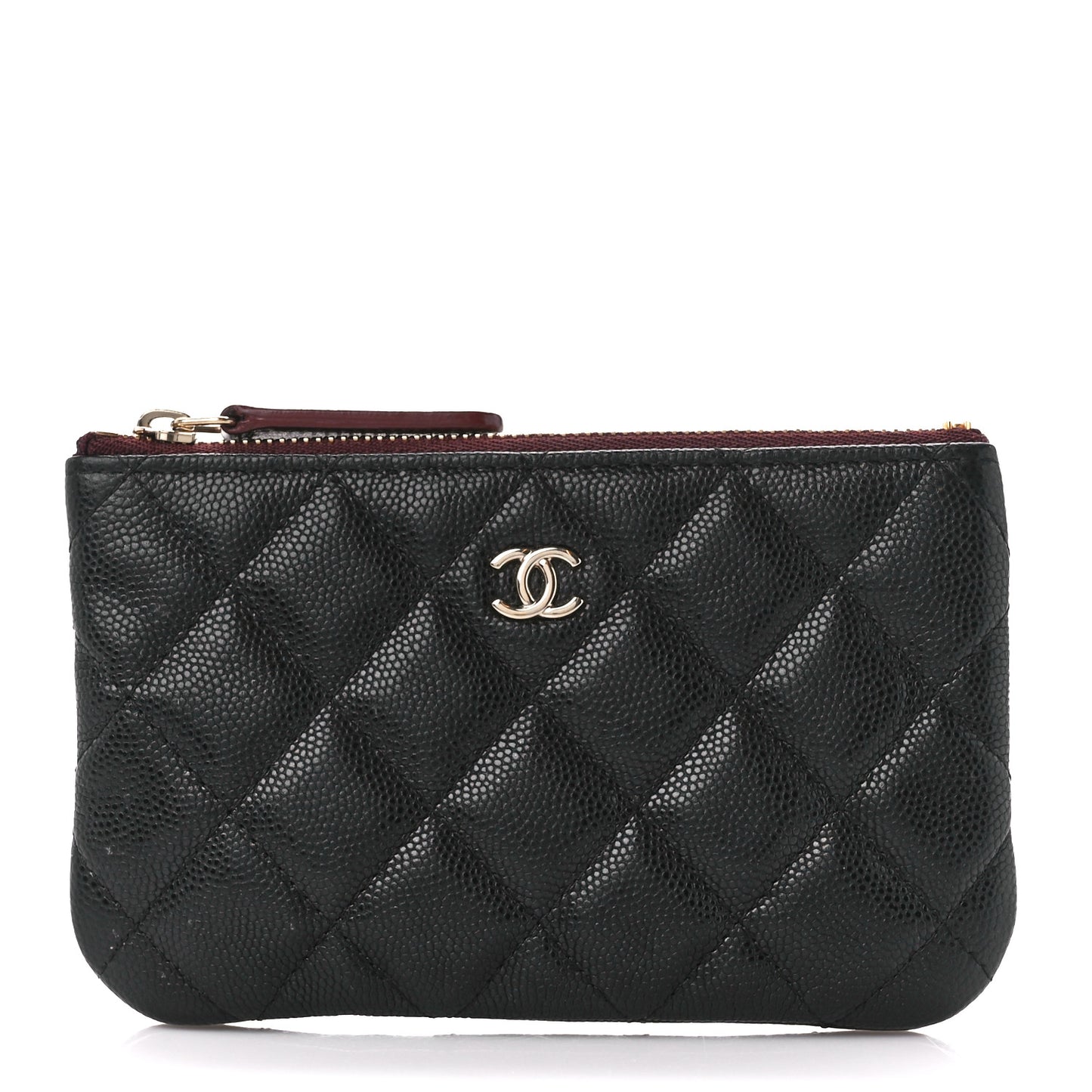 Caviar Quilted Small Cosmetic Case Black