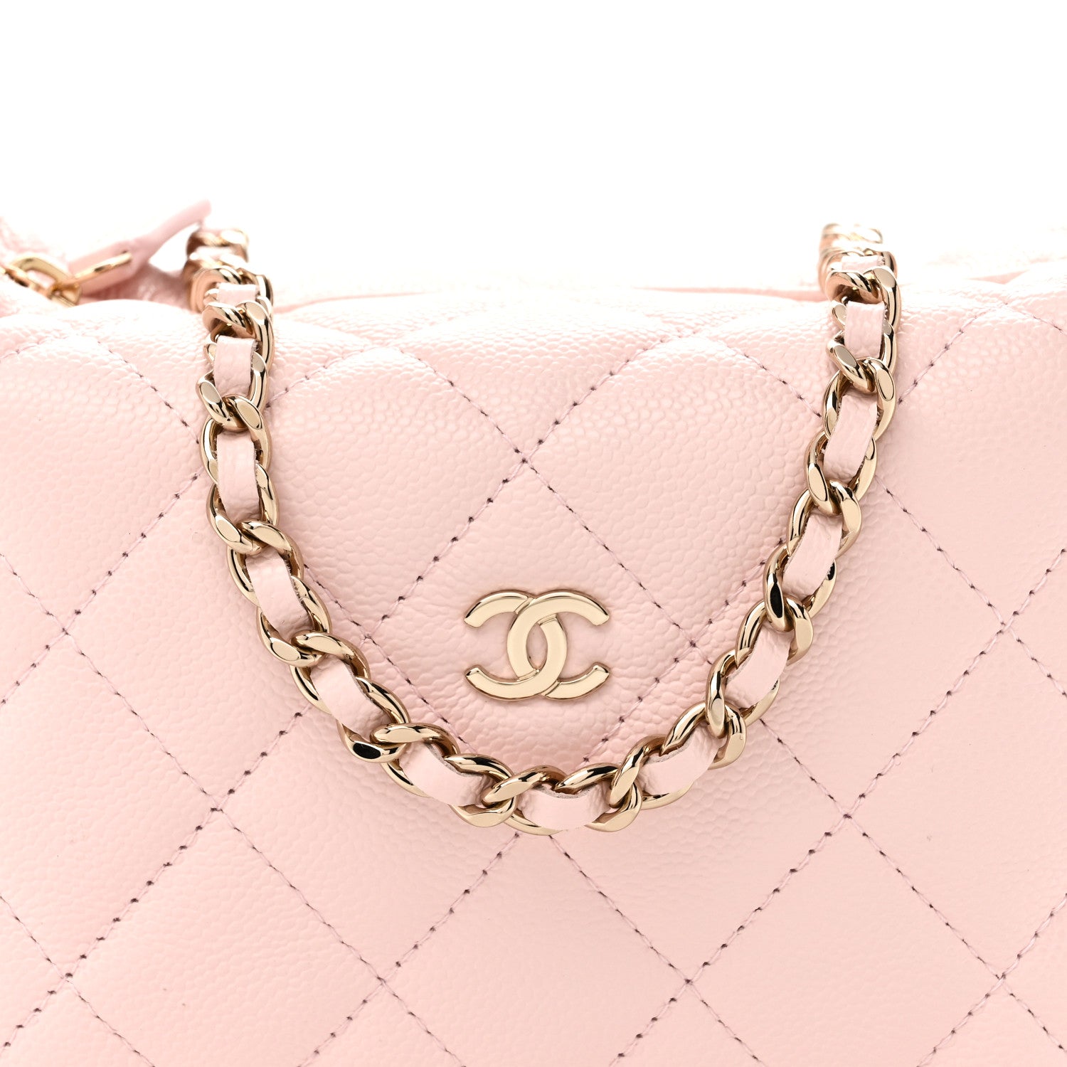 Chanel Caviar Quilted Hobo Clutch With Chain Light Pink 8 of 10