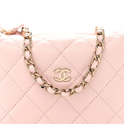 Chanel Caviar Quilted Hobo Clutch With Chain Light Pink 8 of 10