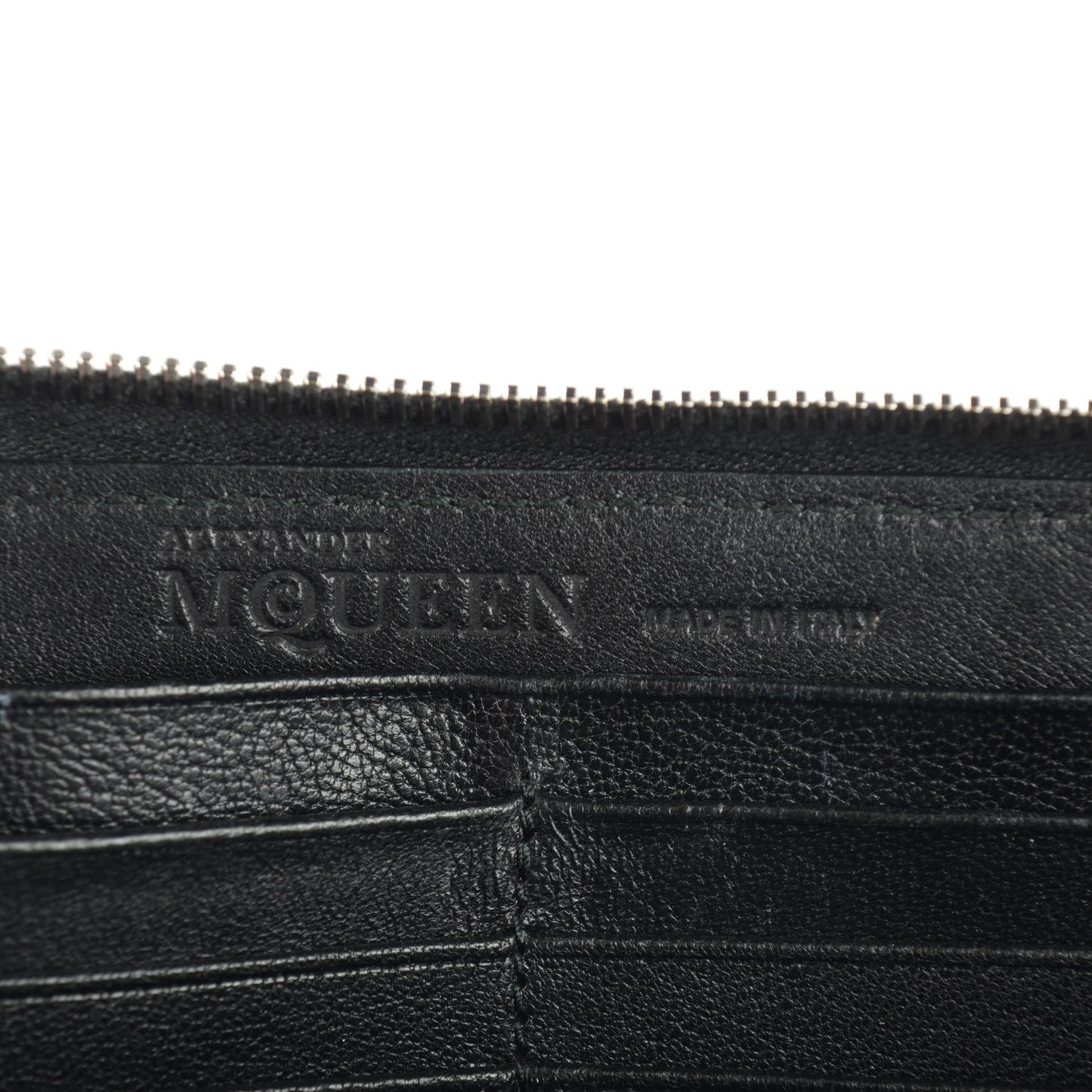 Lambskin Skull Continental Zip Wallet Black