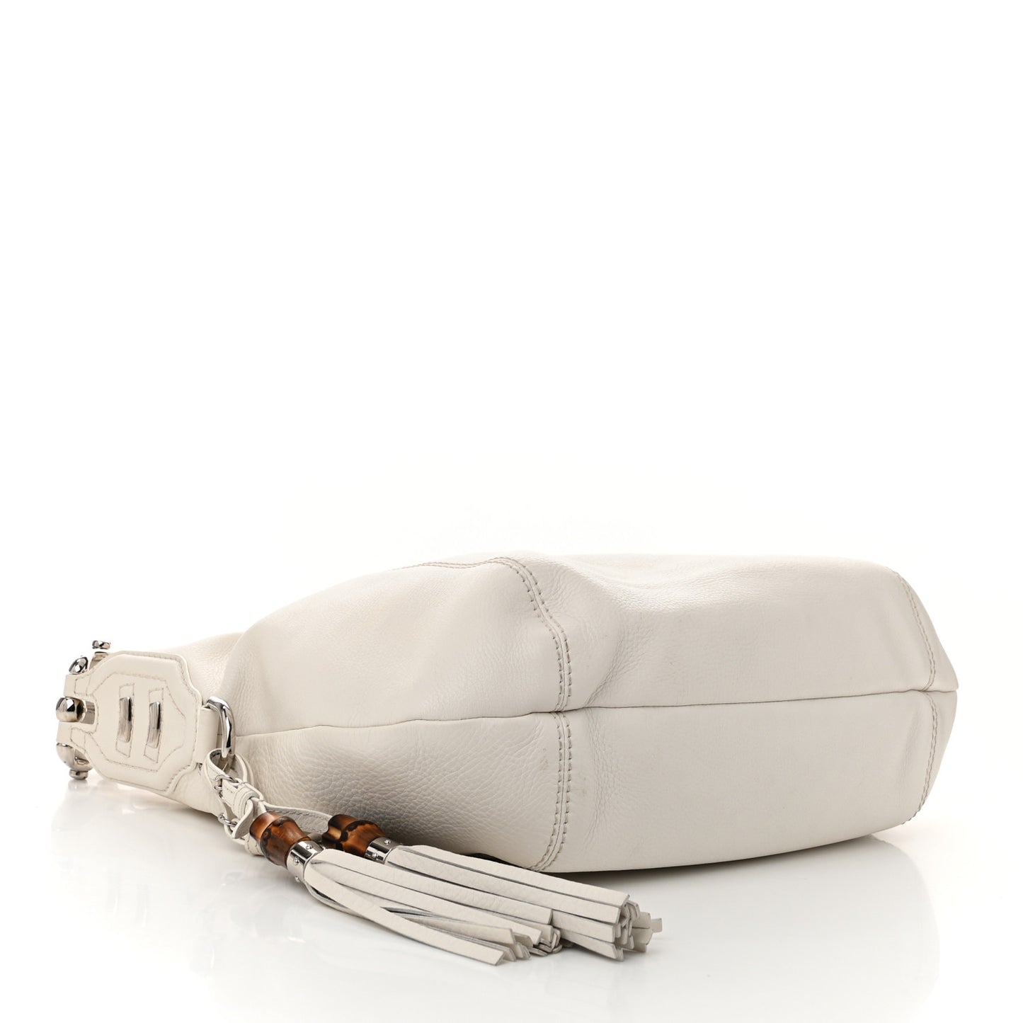 Calfskin Medium Techno Horsebit Hobo White
