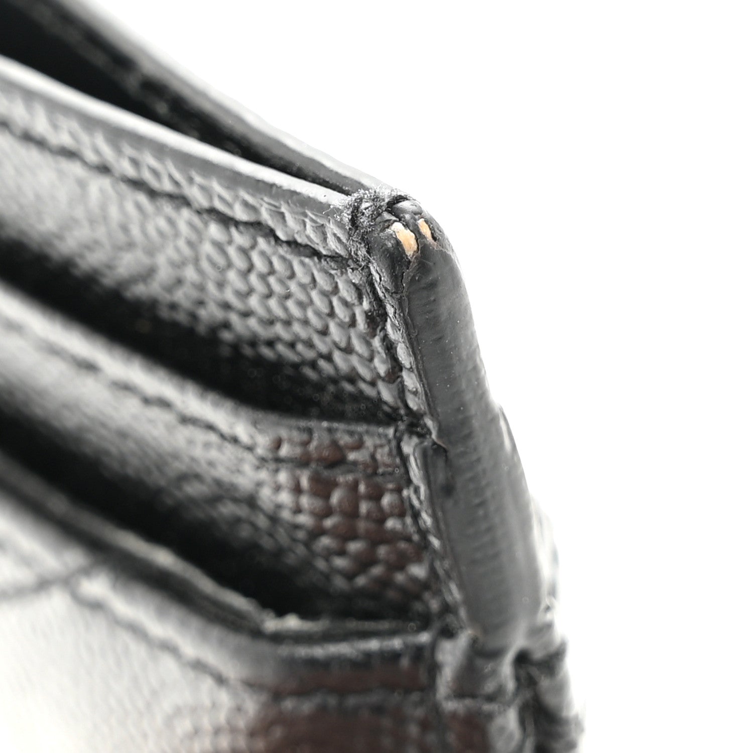 Saint Laurent Grain De Poudre Matelasse Chevron Monogram Credit Card Case Black 10 of 11