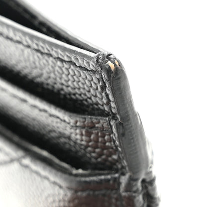 Saint Laurent Grain De Poudre Matelasse Chevron Monogram Credit Card Case Black 10 of 11