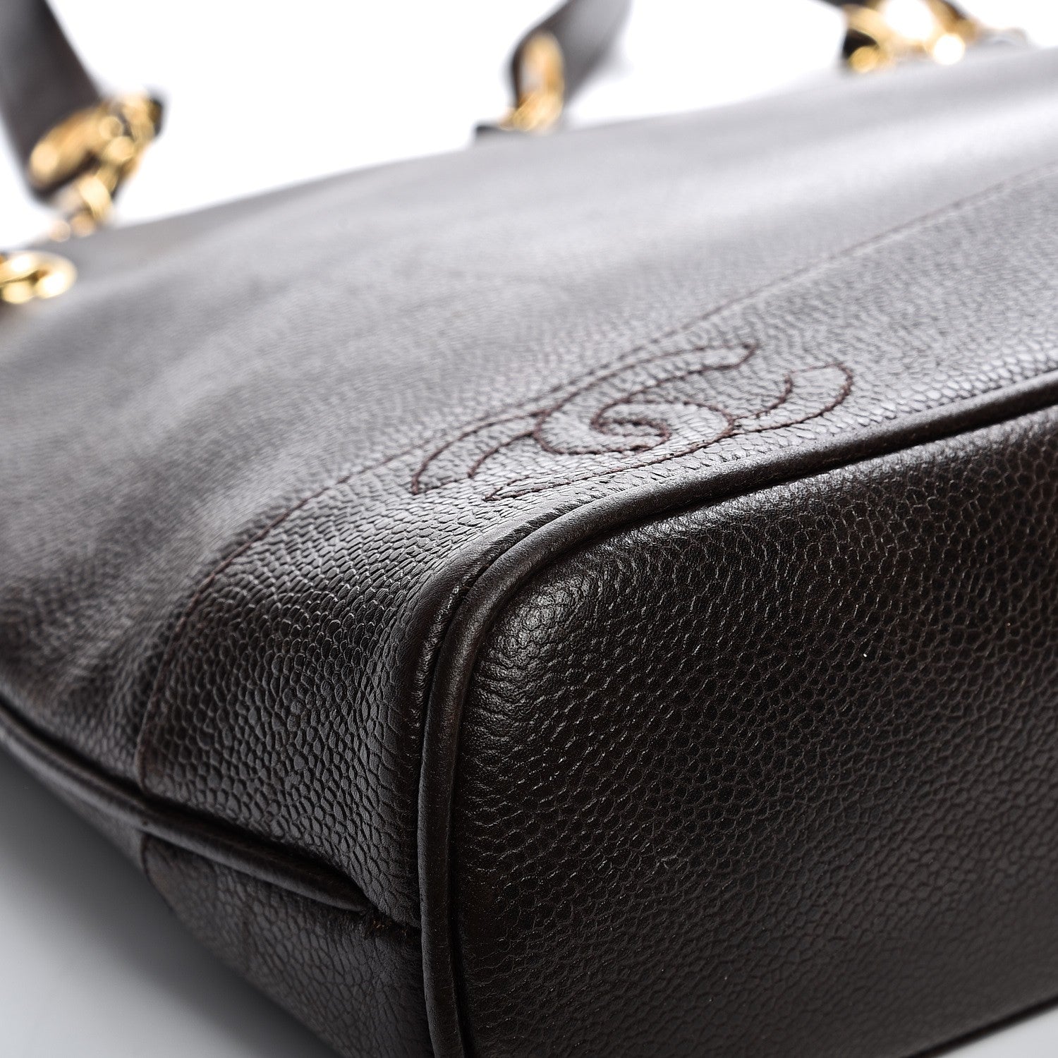 Chanel Caviar CC Shoulder Bag Dark Brown 11 of 14