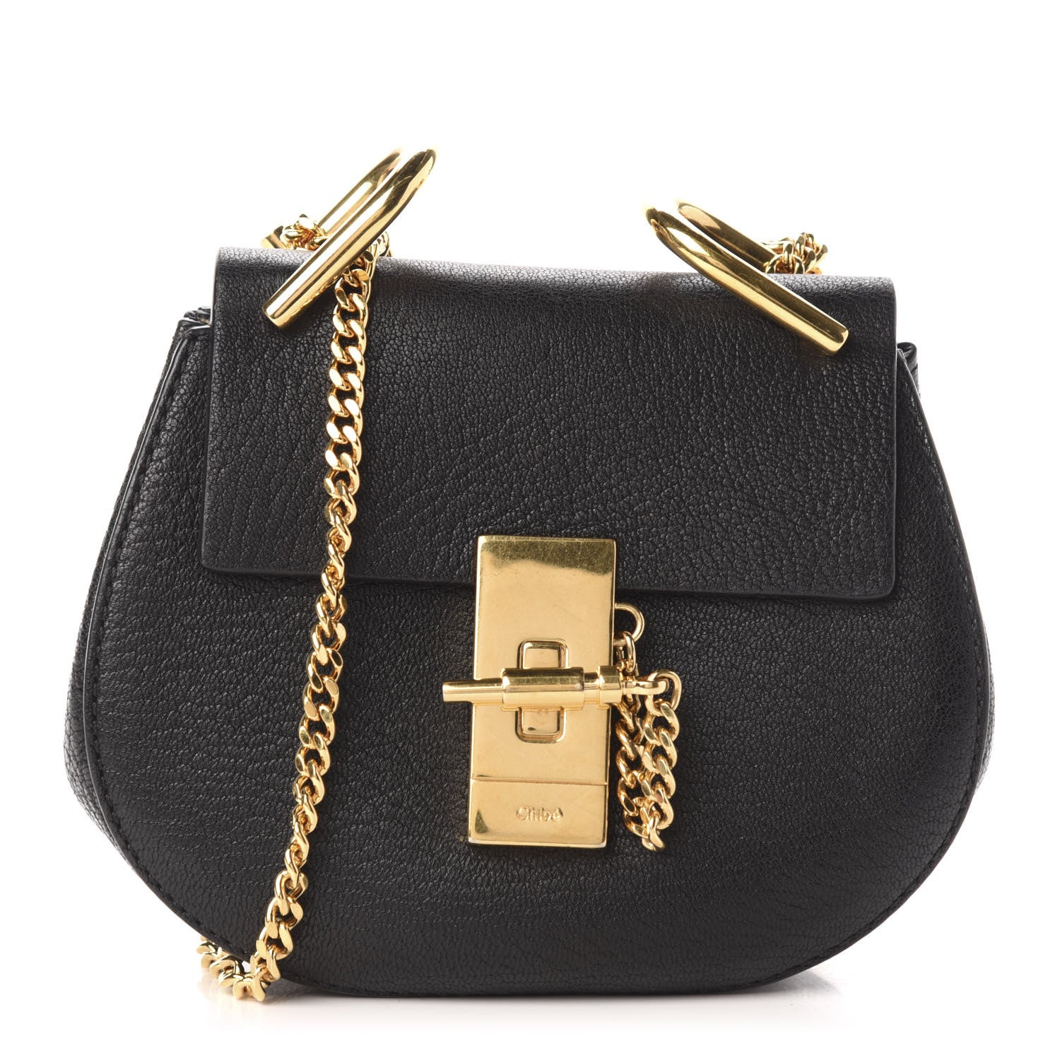 Chloe Grained Lambskin Nano Drew Shoulder Bag Black 1 of 13