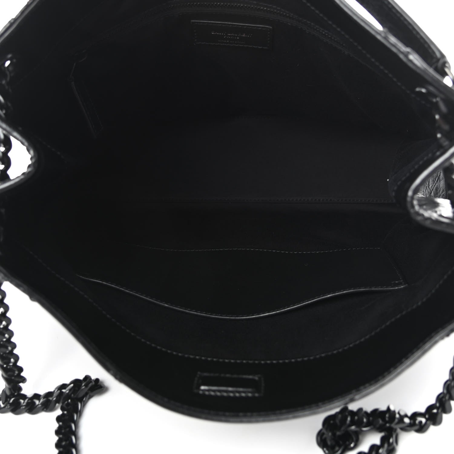 Saint Laurent Crinkled Calfskin Matelasse Monogram Medium Niki Shopper Tote Black 5 of 9