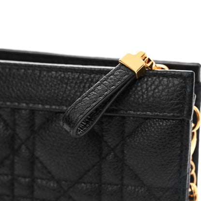 Christian Dior Calfskin Cannage Caro Zipped Pouch With Chain Black 11 of 11