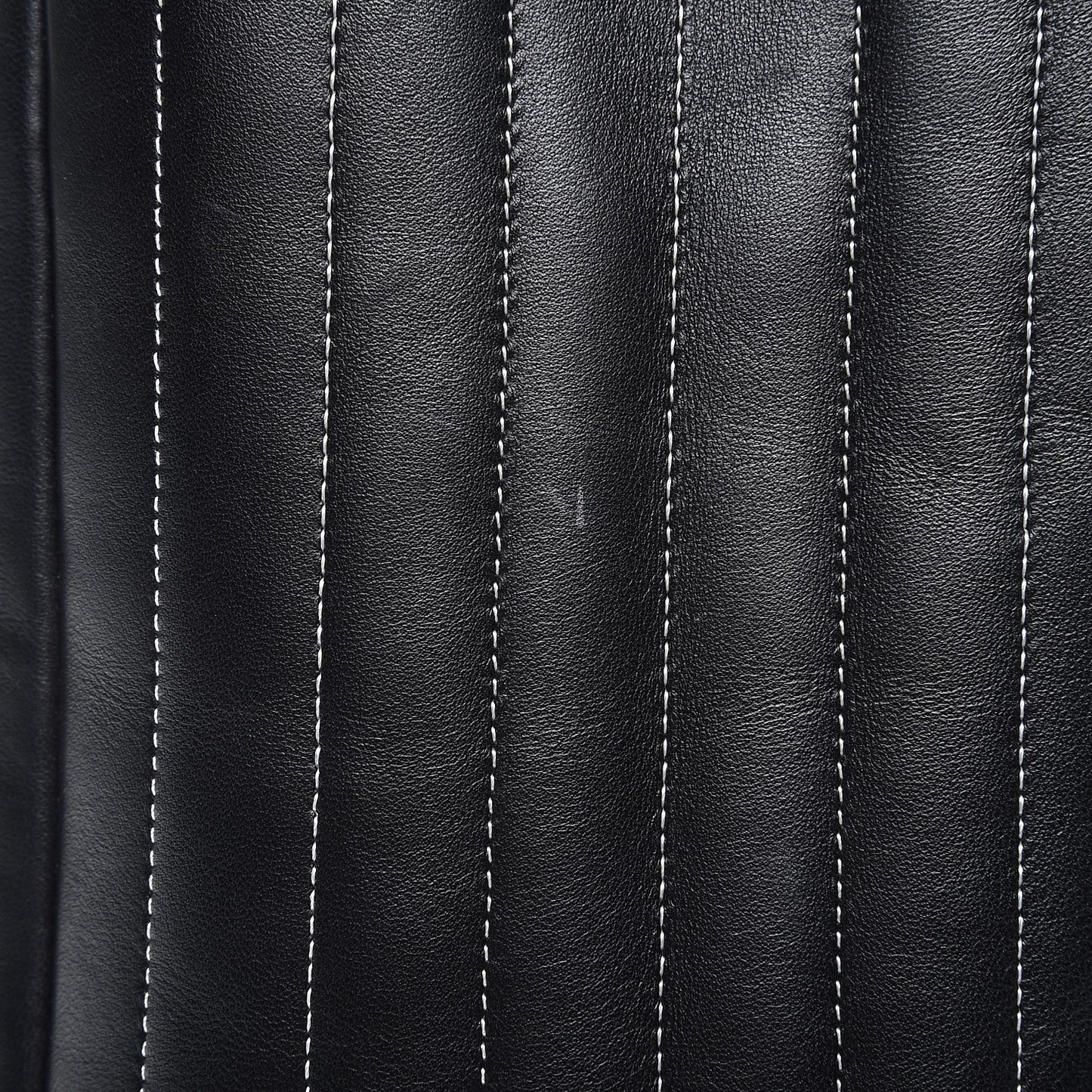 Lambskin Vertical Quilted Large Mademoiselle Tote Black