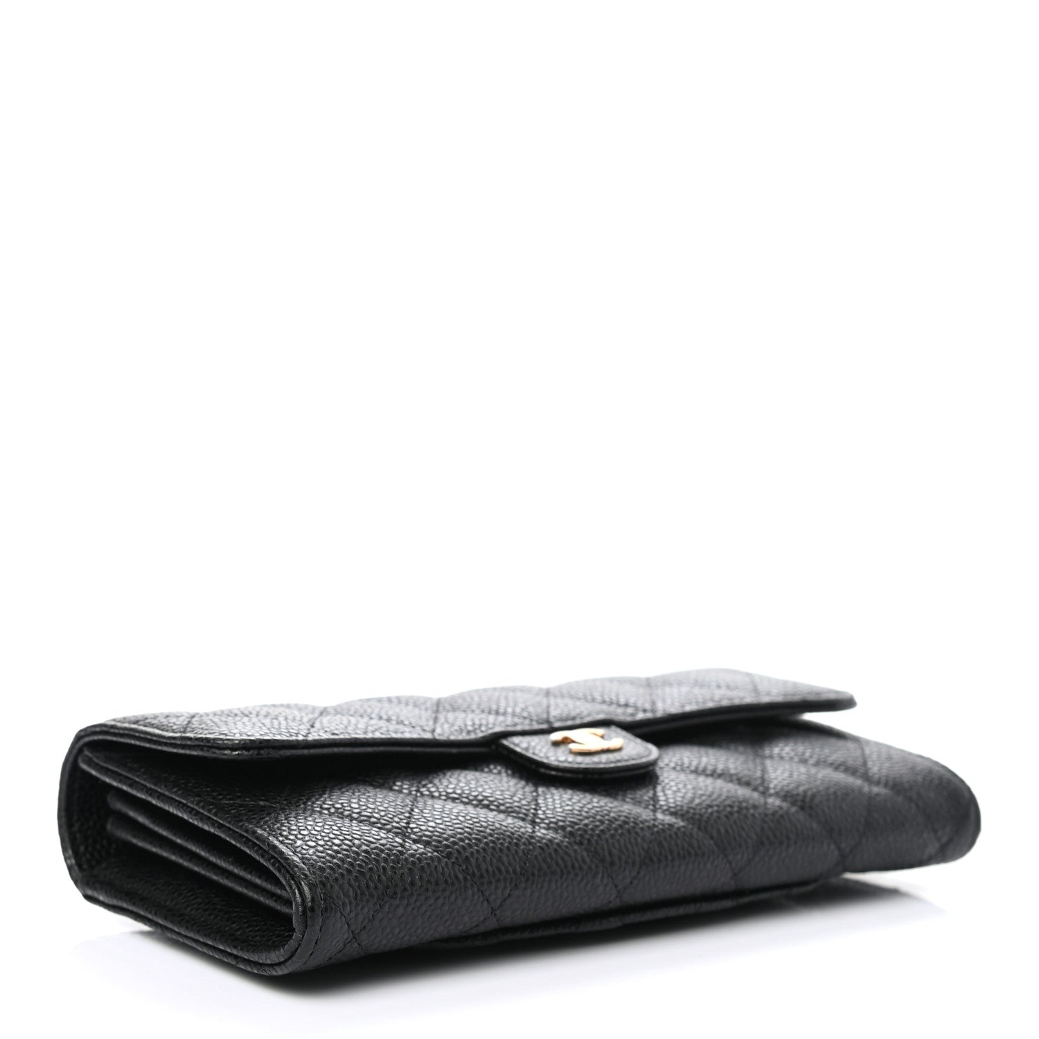 Chanel Caviar Quilted Large Gusset Flap Wallet Black 4 of 8