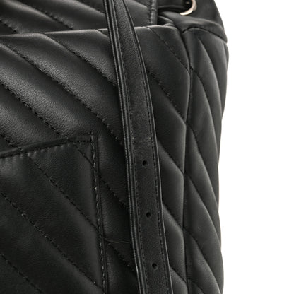 Chanel Calfskin Chevron Quilted Large Urban Spirit Backpack Black 12 of 13