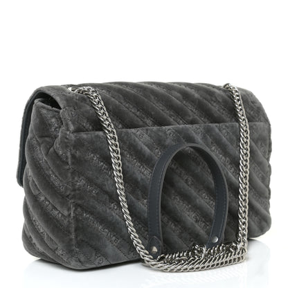 Balenciaga Velvet Charms Logo Matelasse M BB Round Shoulder Bag Gris 3 of 10