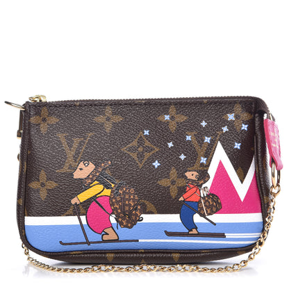 Louis Vuitton Monogram 2018 Christmas Animation Mini Bears Pochette Accessories 1 of 7