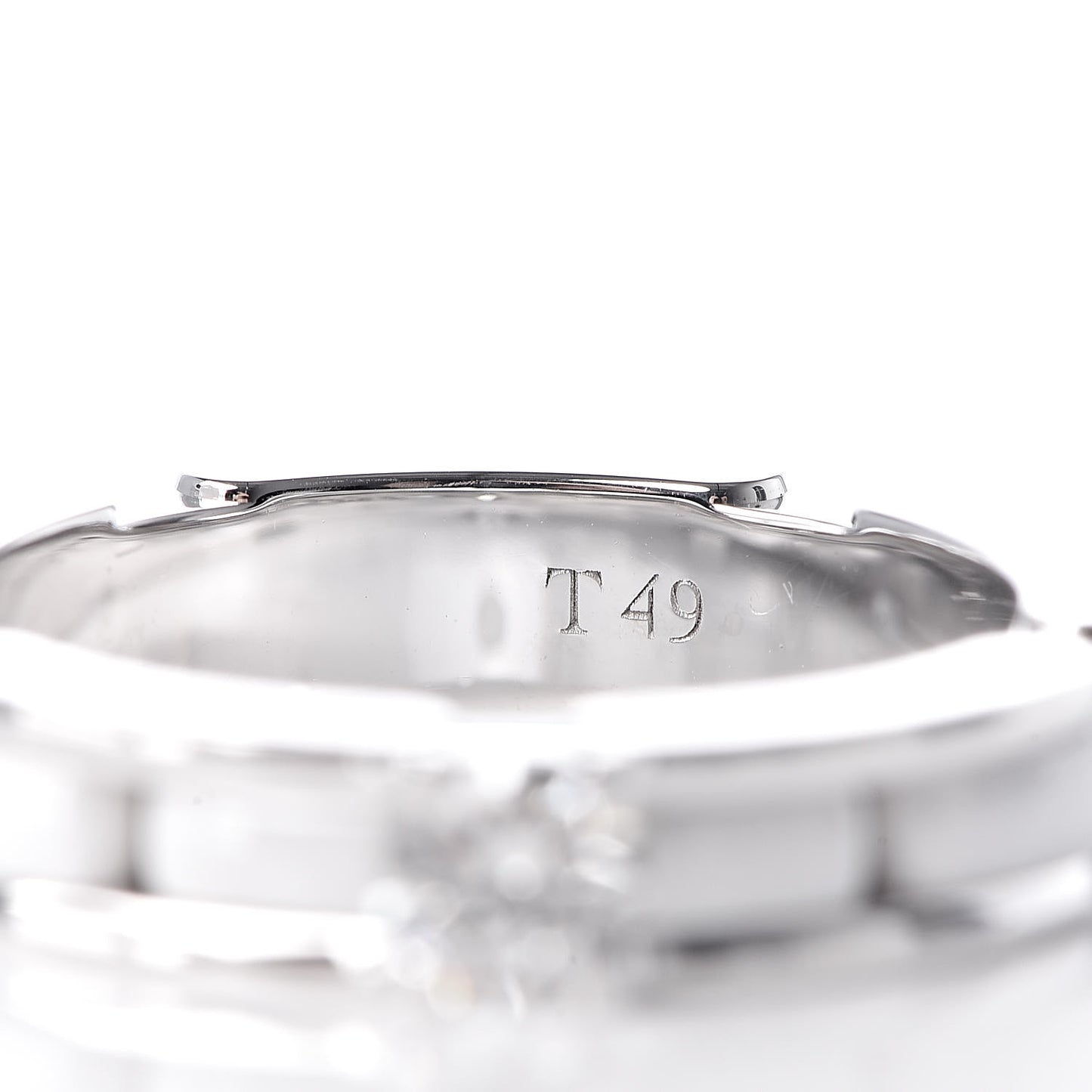 18K White Gold Ceramic Diamond Slim Ultra Ring 49 4.75 White