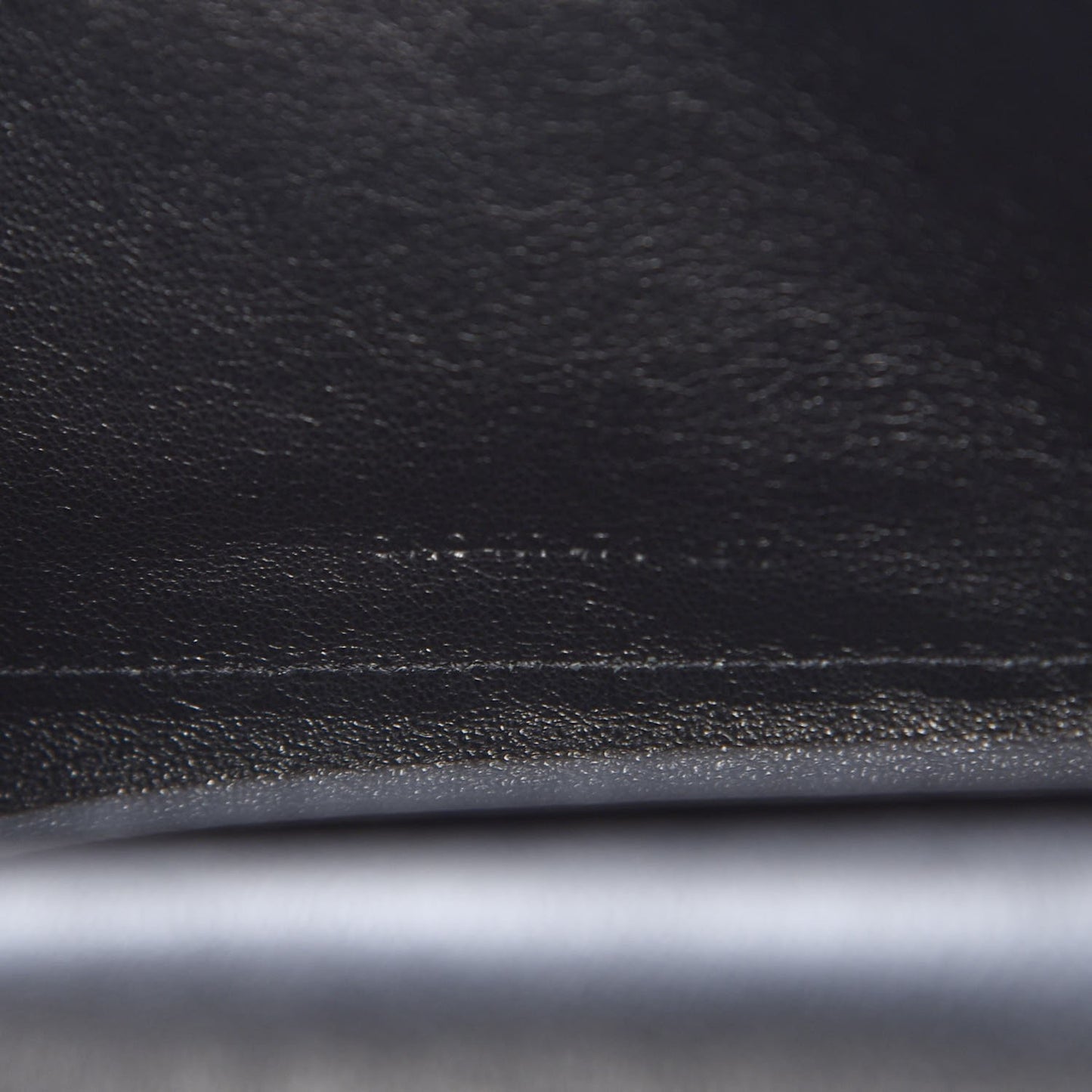 Sheepskin Tri-Quilt Monogram Envelope Chain Wallet Black