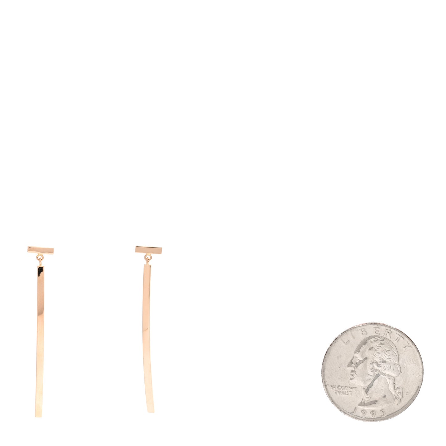 18K Rose Gold T Bar Earrings