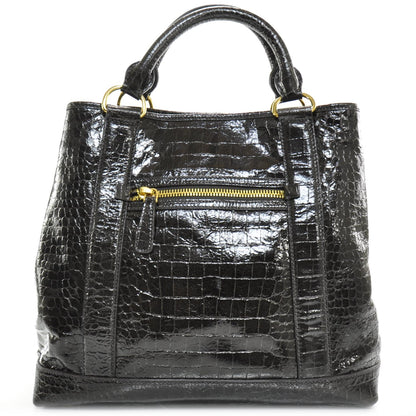 Miu Miu Calfskin Crocodile Embossed St Cocco Shopping Tote Moro 4 of 10