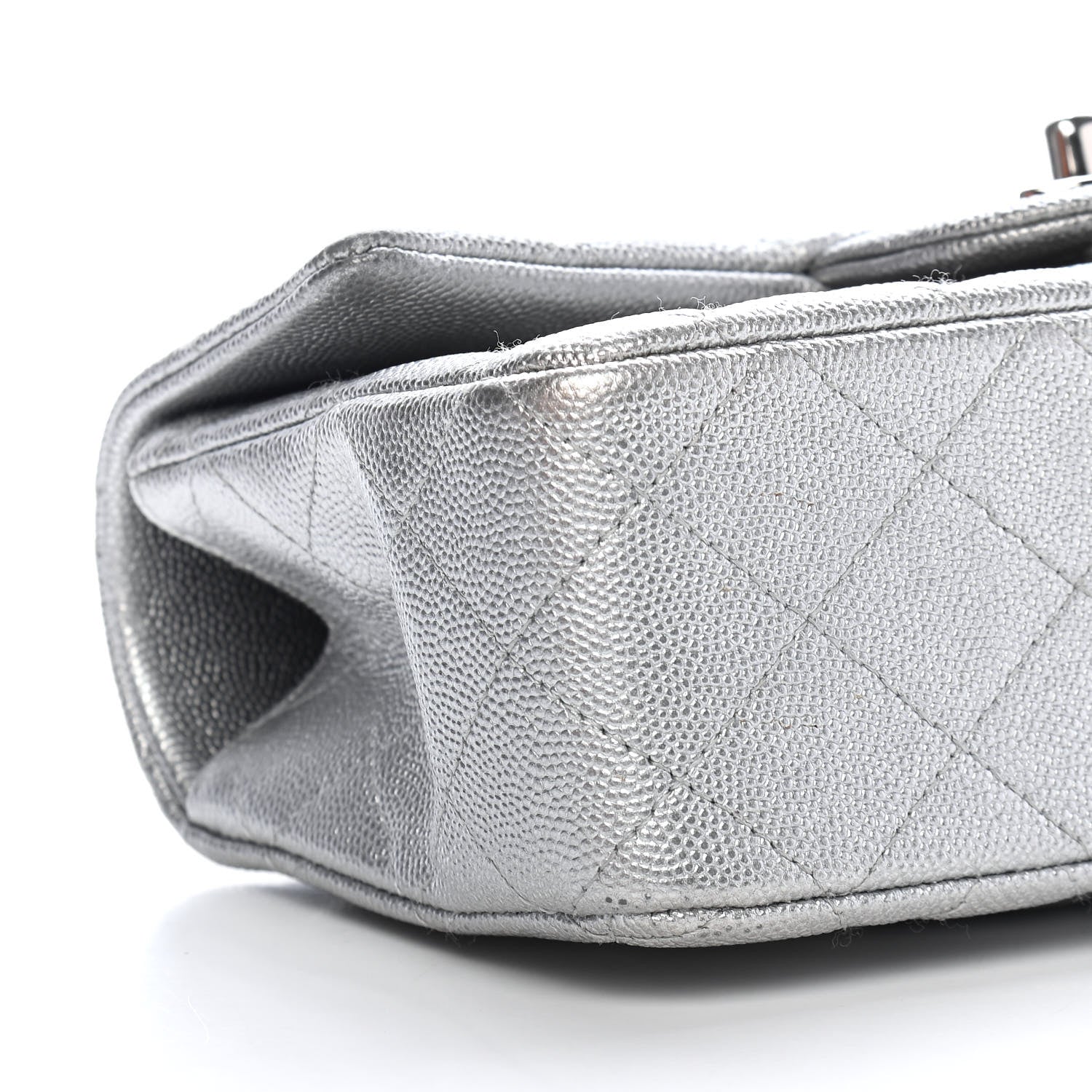 Chanel Metallic Caviar Quilted Mini Top Handle Rectangular Flap Silver 7 of 8