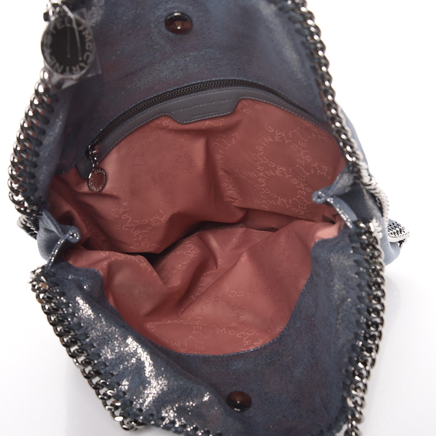 Stella McCartney Metallic Shaggy Deer Falabella Fold Over Tote Blue Lagoon 5 of 7