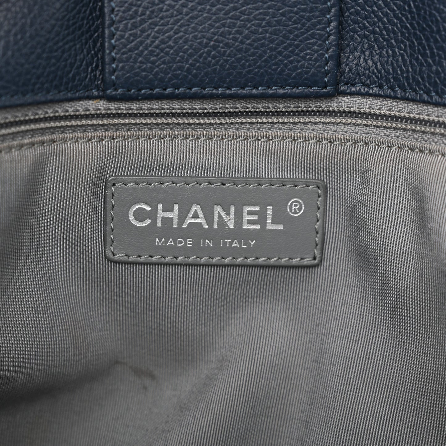 Calfskin Cerf Executive Shopper Tote Blue