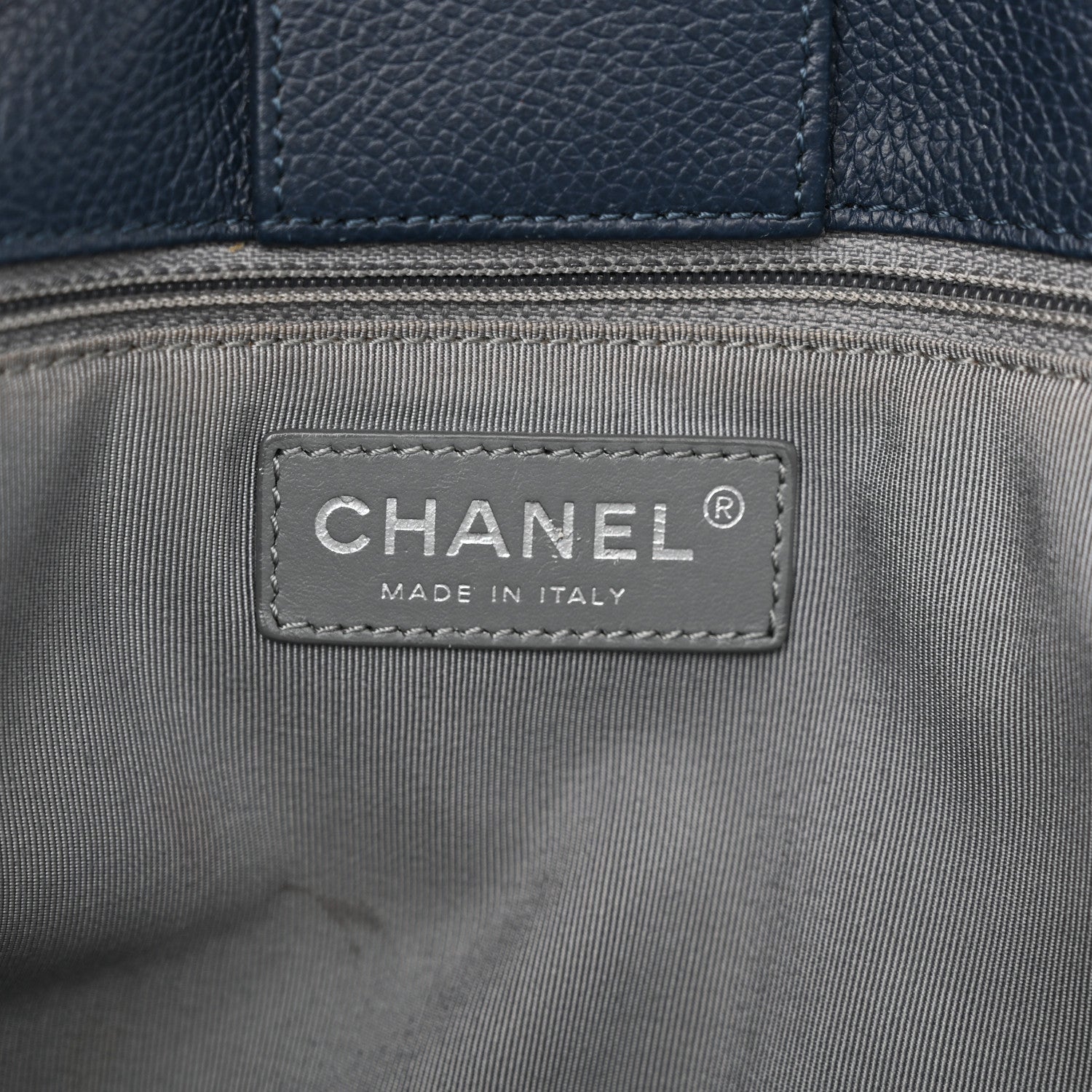Chanel Calfskin Cerf Executive Shopper Tote Blue 6 of 17