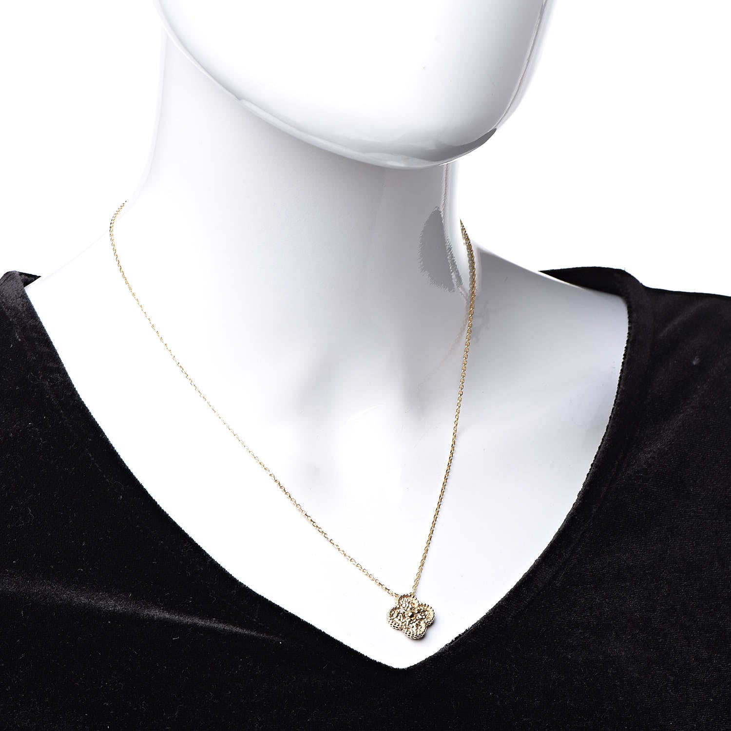 Van Cleef & Arpels 18K Yellow Gold Vintage Alhambra Pendant Necklace 2 of 8