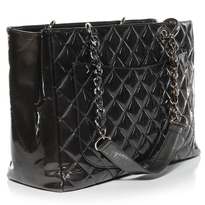 Chanel Patent Grand Shopping Tote GST Grey 3 of 7