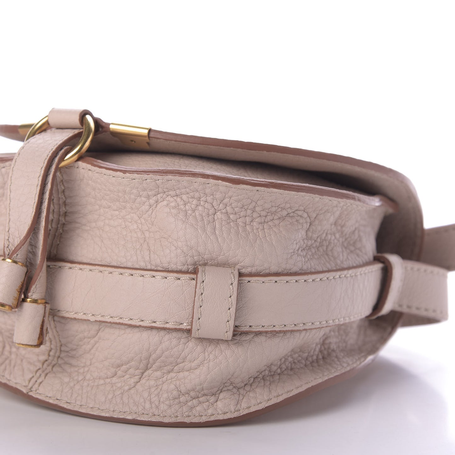 Calfskin Mini Marcie Round Crossbody Bag Blush Nude