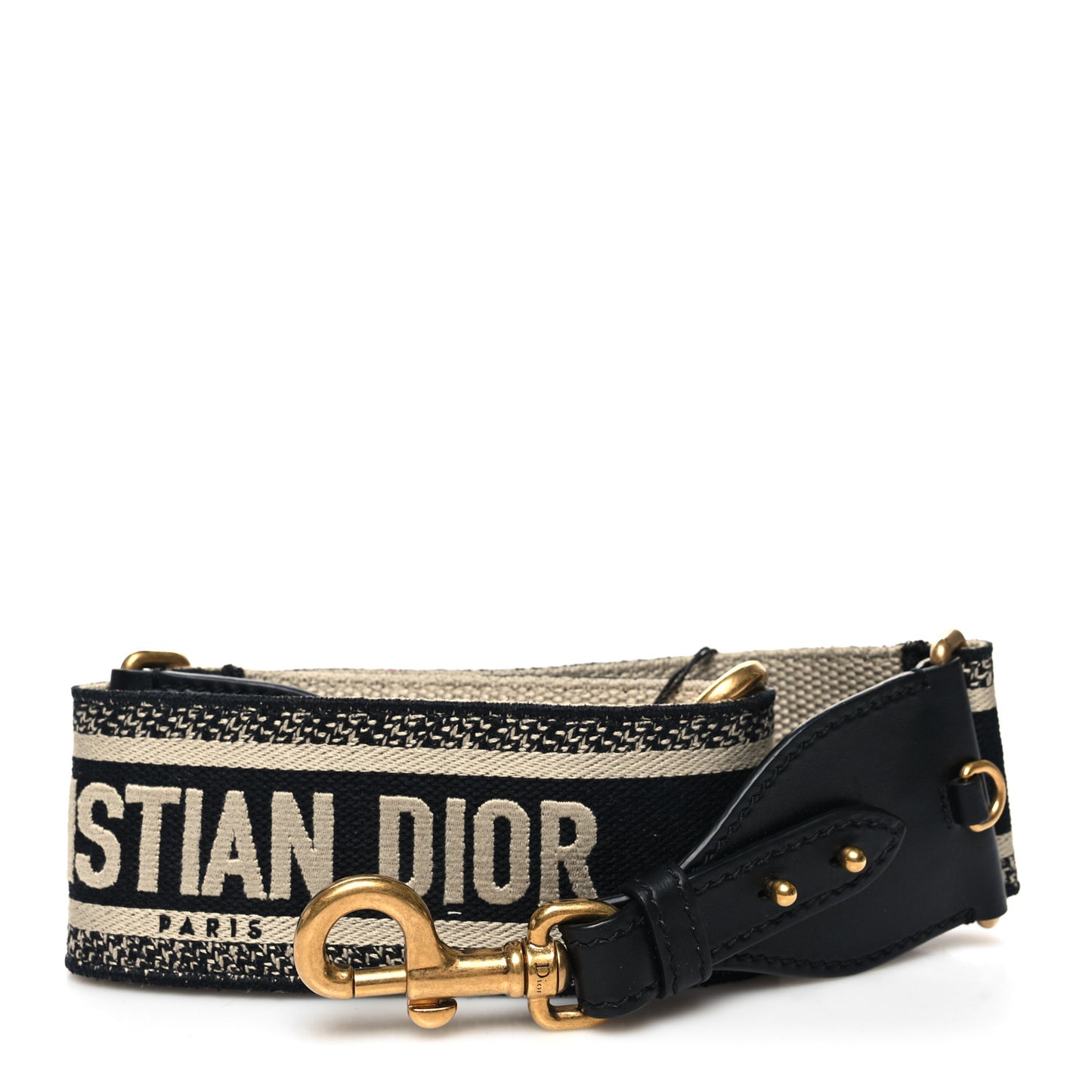 Canvas Embroidered Shoulder Strap Black