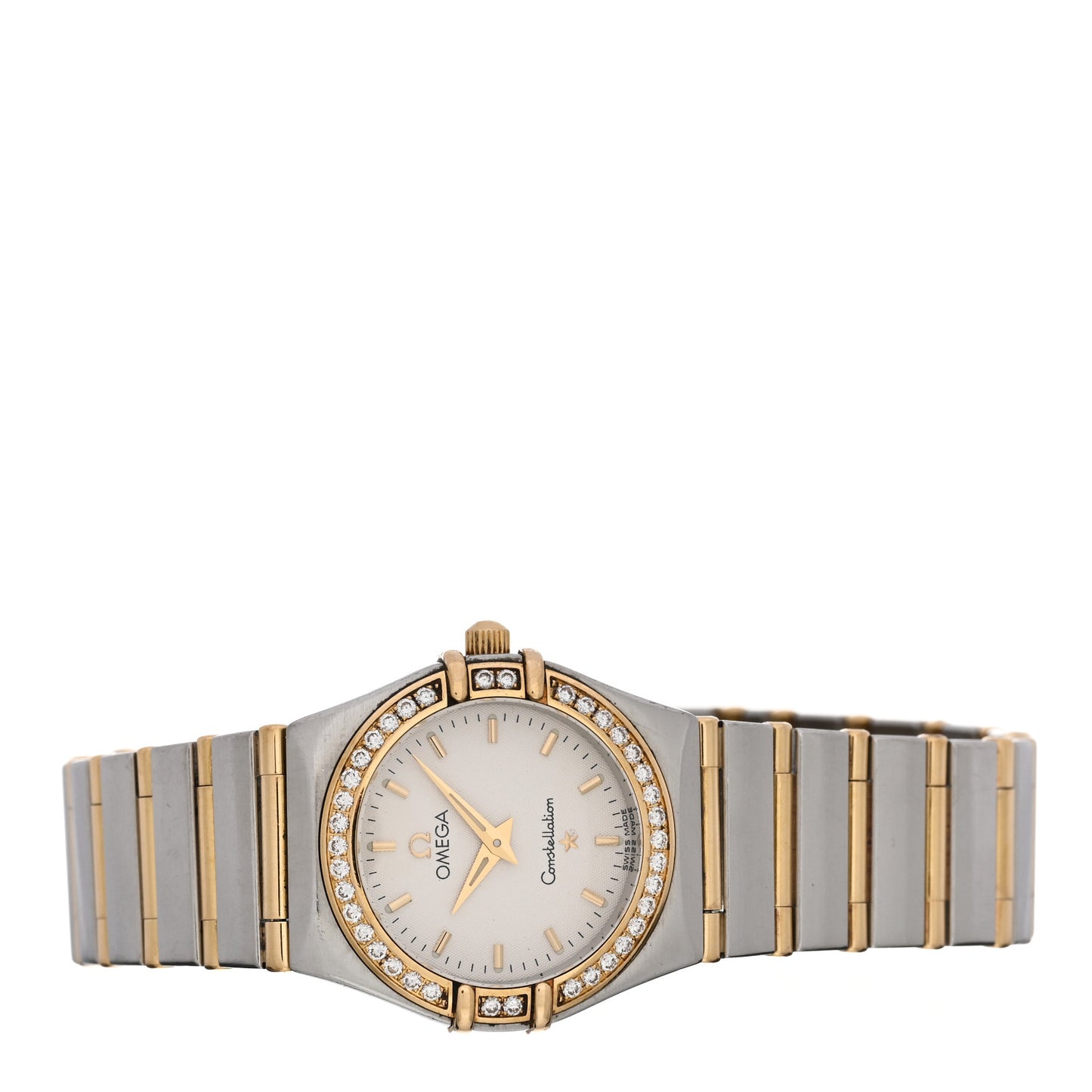 Stainless Steel 18K Yellow Gold Diamond Bezel 25mm Constellation Quartz Watch 1277.30.00