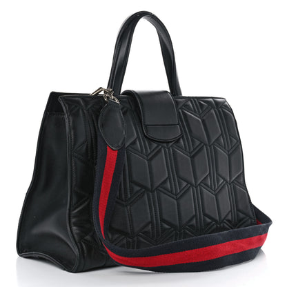 Gucci Calfskin Web Quilted Large Dionysus Tote Bag Black 3 of 13