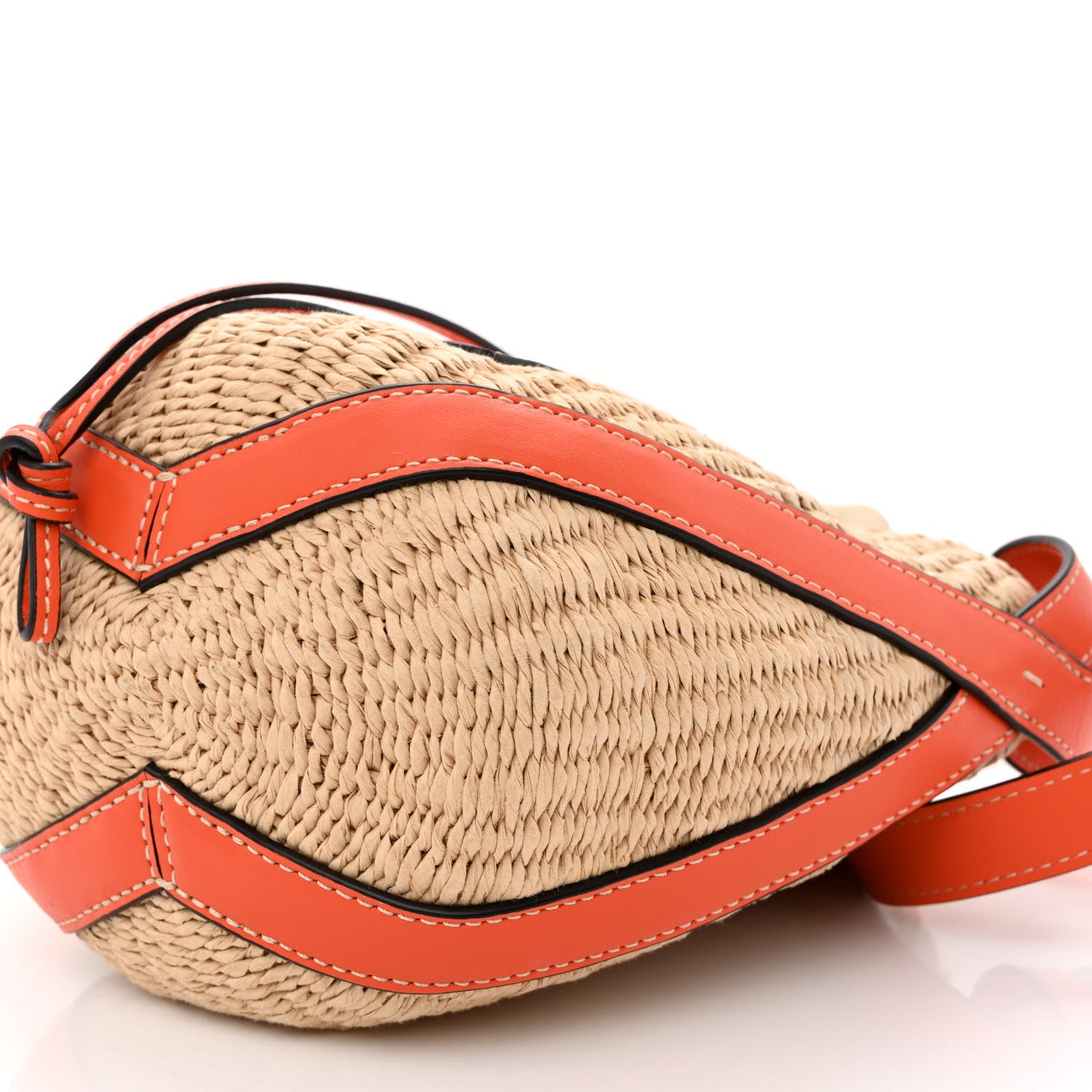 Chloe X MIFUKO Raffia Calfskin Basket Shoulder Bag Orange Fizz 10 of 10