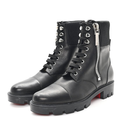 Christian Louboutin Calfskin Knit Quilted En Hiver Boots 40 Black 4 of 8