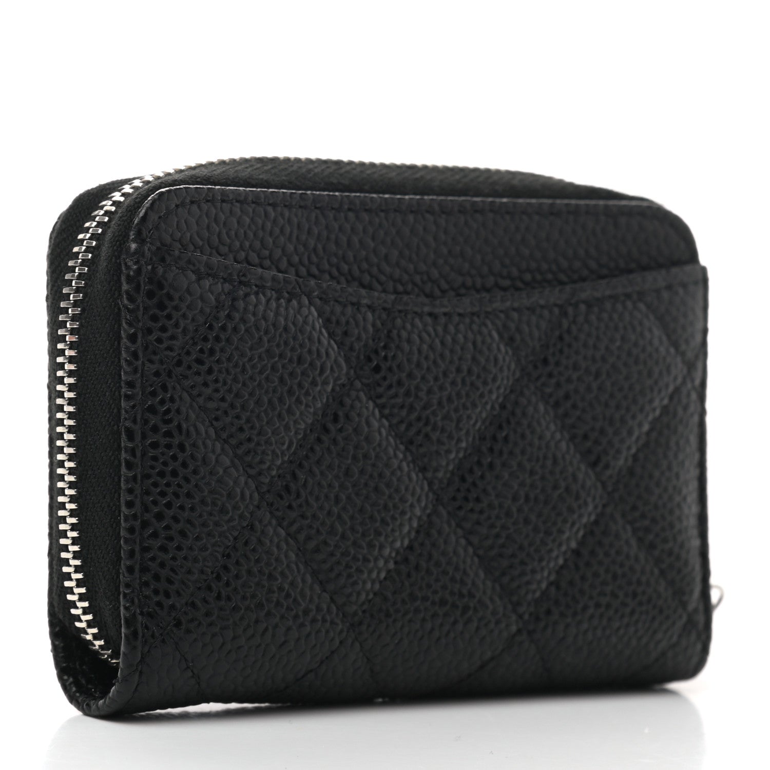 Chanel Caviar Quilted Zip Coin Purse Black 3 of 7