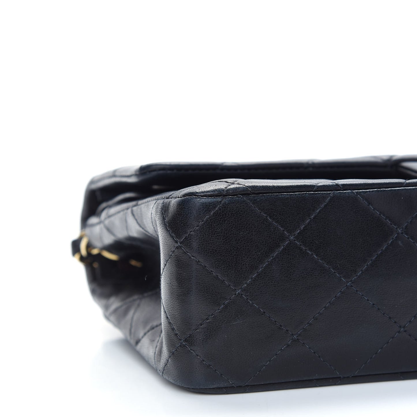 Lambskin Quilted Medium Double Flap Black