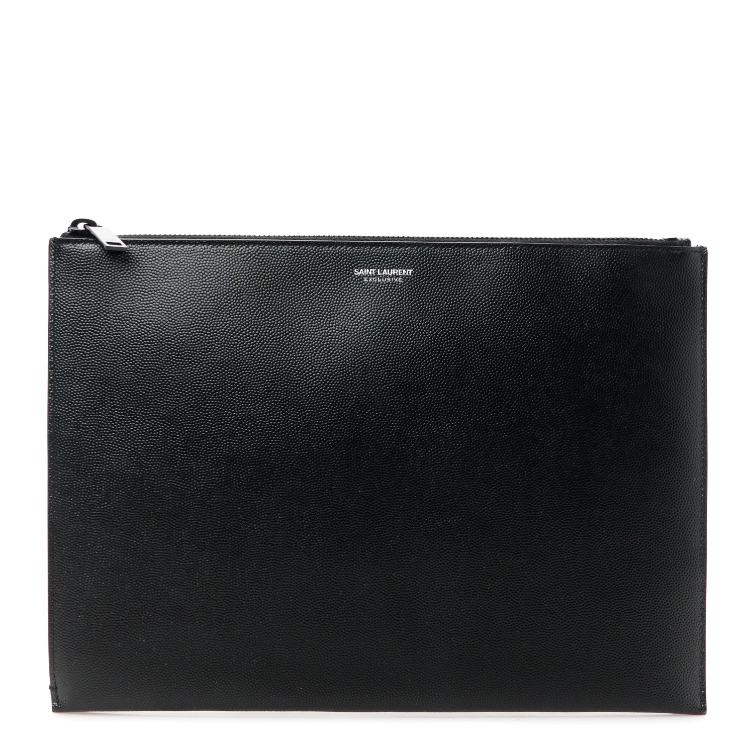 Saint Laurent Grain De Poudre Zipped Tablet Holder Black 1 of 9