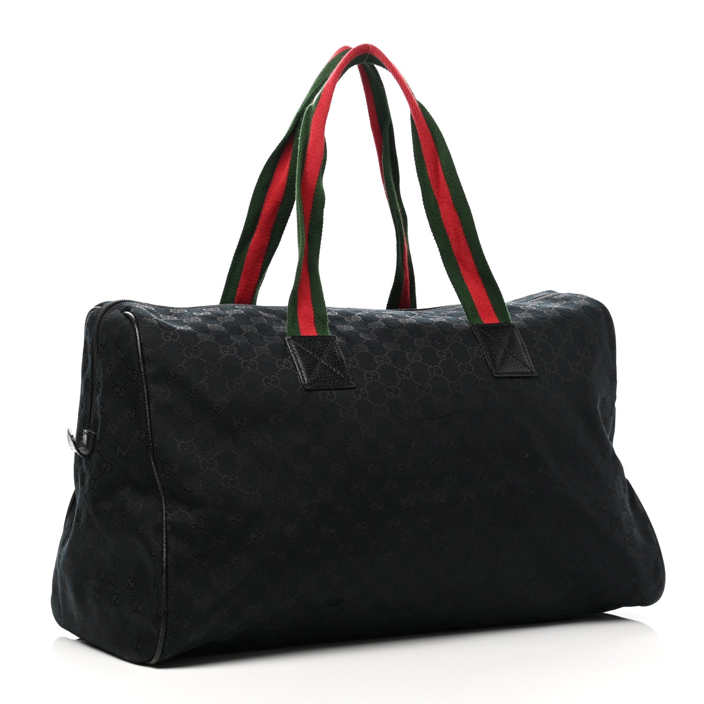 GG Monogram Web Large Collapsible Carry On Duffle Bag Black