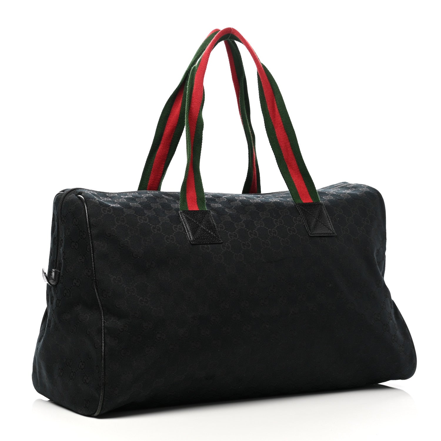 Gucci GG Monogram Web Large Collapsible Carry On Duffle Bag Black 2 of 9