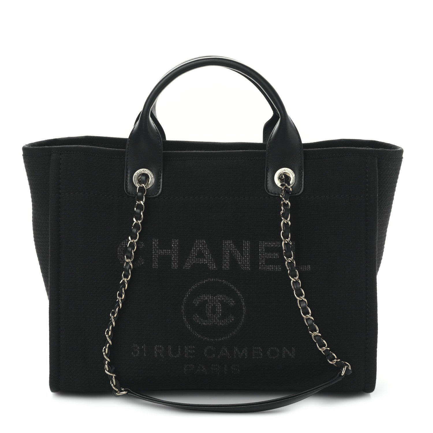 Chanel Mixed Fibers Small Deauville Tote Black 1 of 10