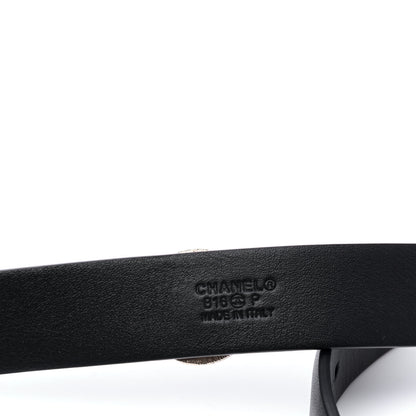 Chanel Calfskin Pearl Quilted CC Belt 80 32 Black 6 of 6
