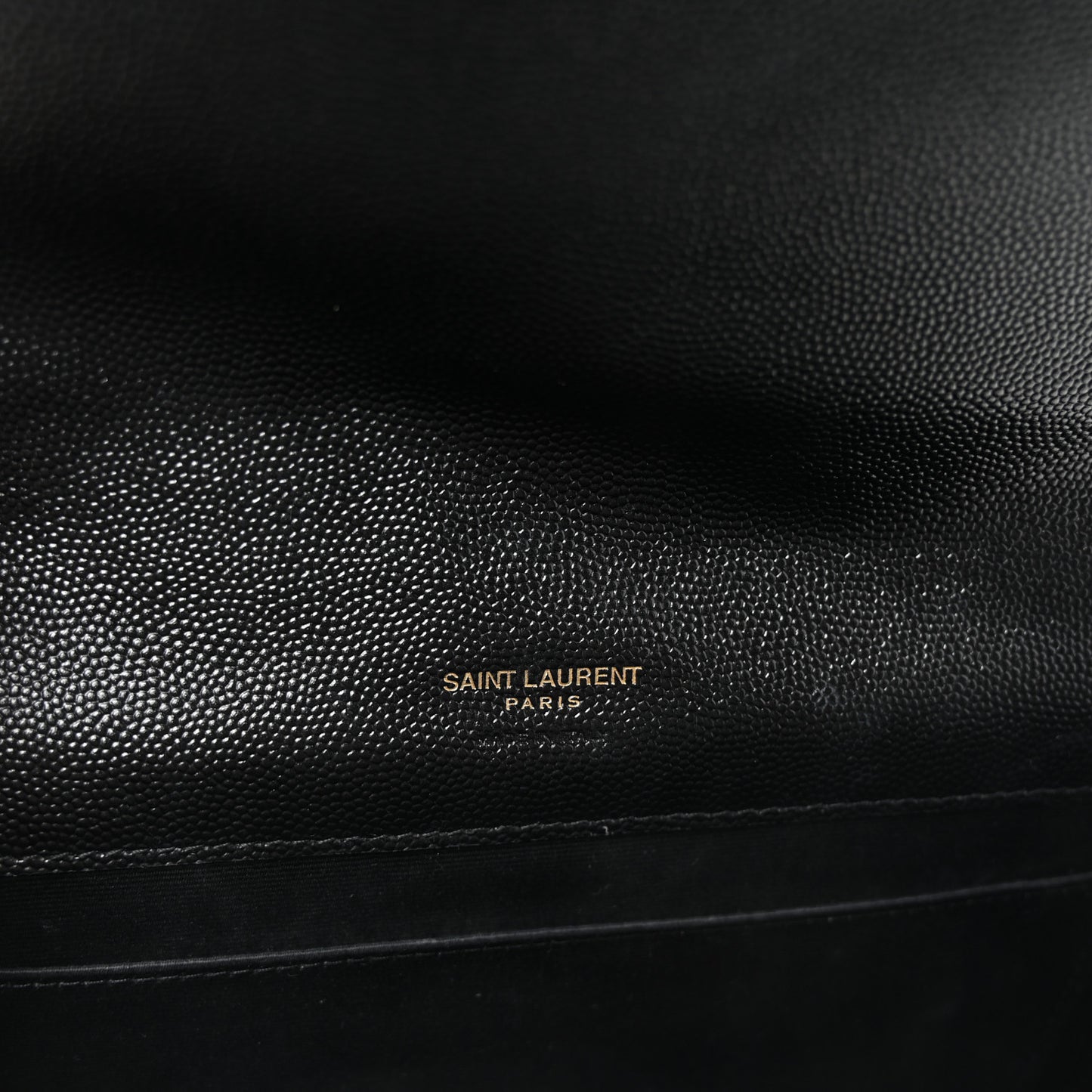 Grain De Poudre Matelasse Chevron Monogram Envelope Clutch Black