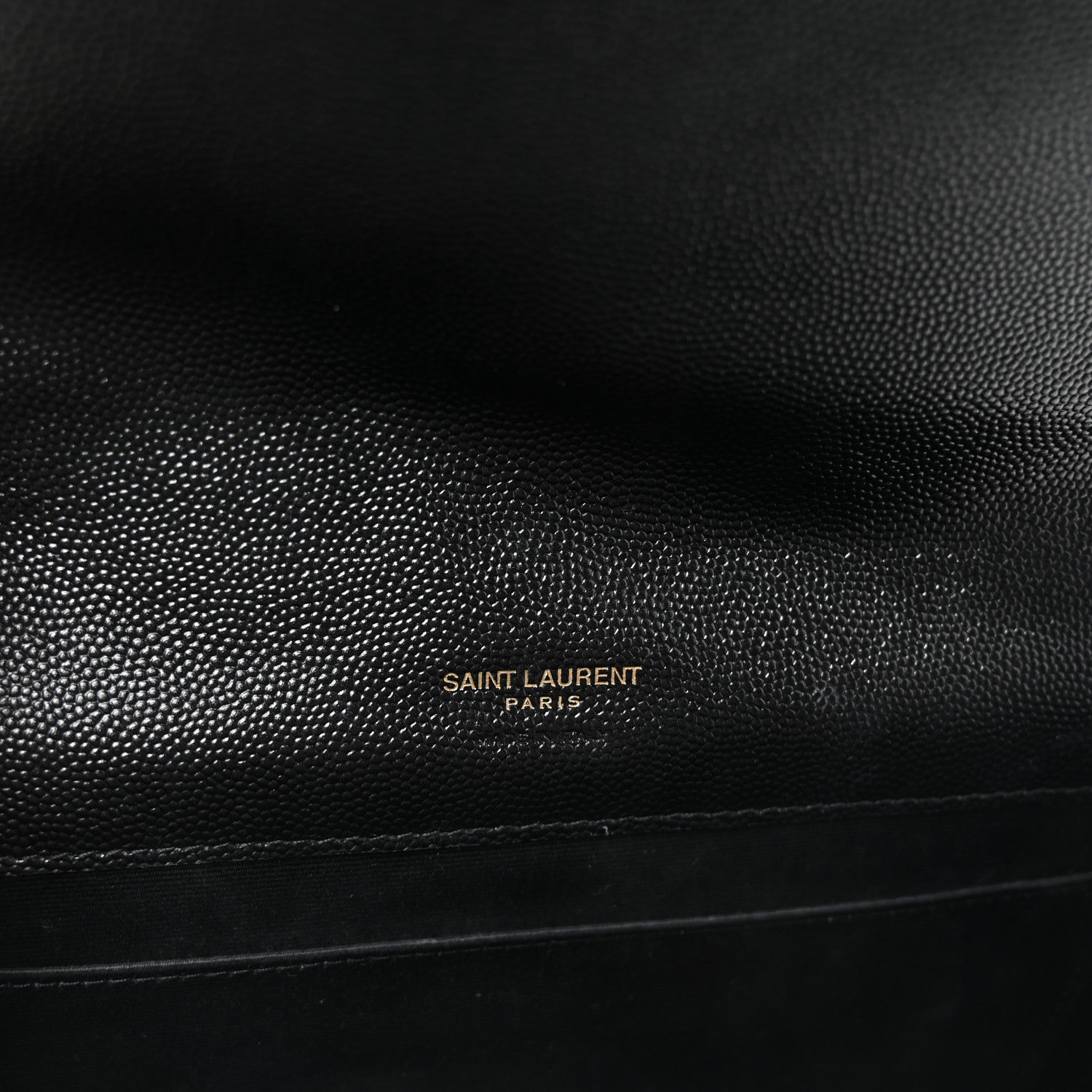 Saint Laurent Grain De Poudre Matelasse Chevron Monogram Envelope Clutch Black 6 of 8