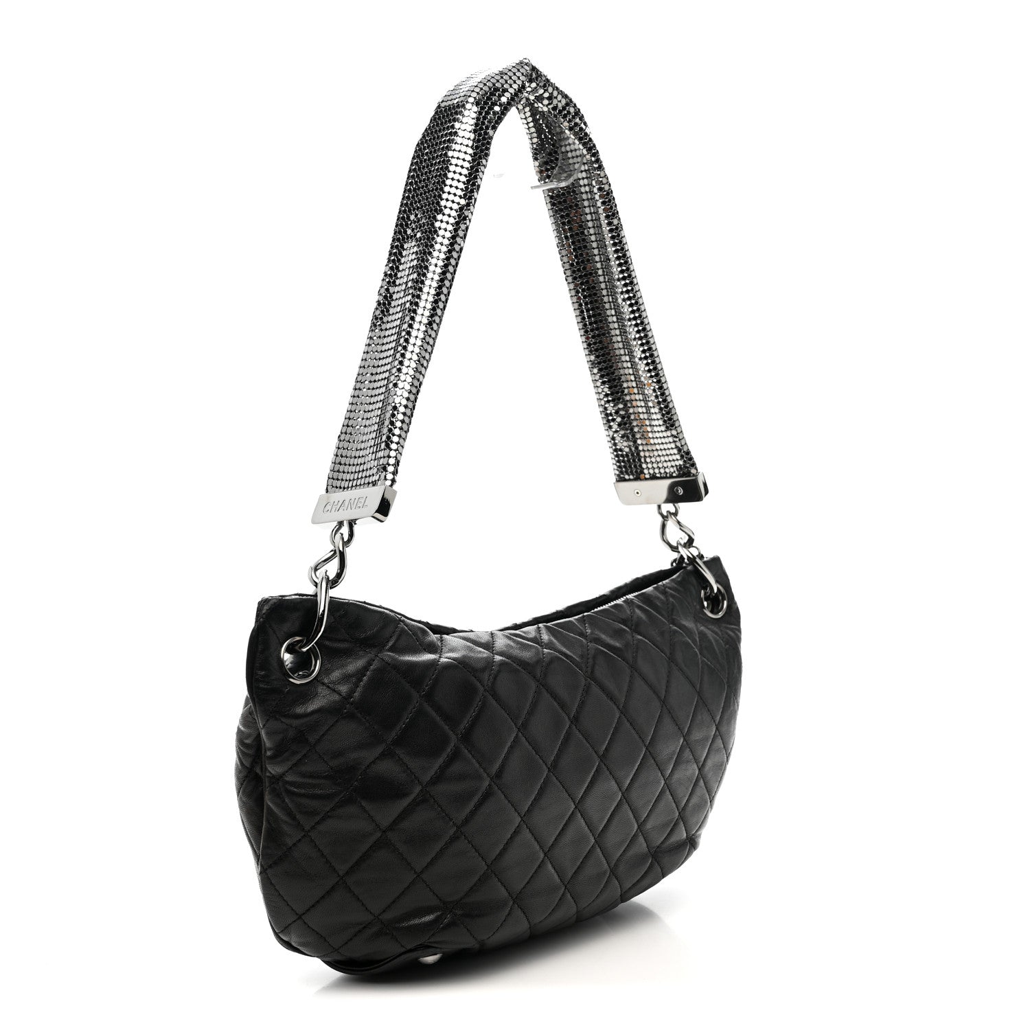 Chanel Lambskin Small Chain Mail Hobo Black 3 of 11