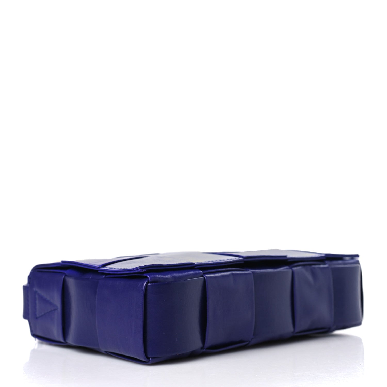 Bottega Veneta Paper Calfskin Maxi Intreccio Cassette Crossbody Bag Blue 4 of 9