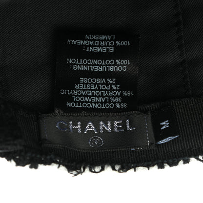 Chanel Tweed Cap Hat M Black White 8 of 8